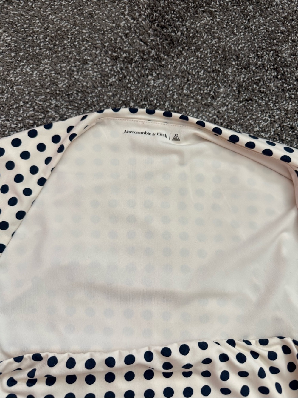Abercrombie & Fitch Ava Cream Tank with Navy Polka Dots - Picture 2 of 3